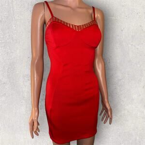 Guess Red Lipstick Mini Bodycon Dress Size XS